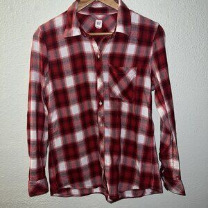GAP Plaid Country Button up top ranch barn Long Sleeve Medium lightweight